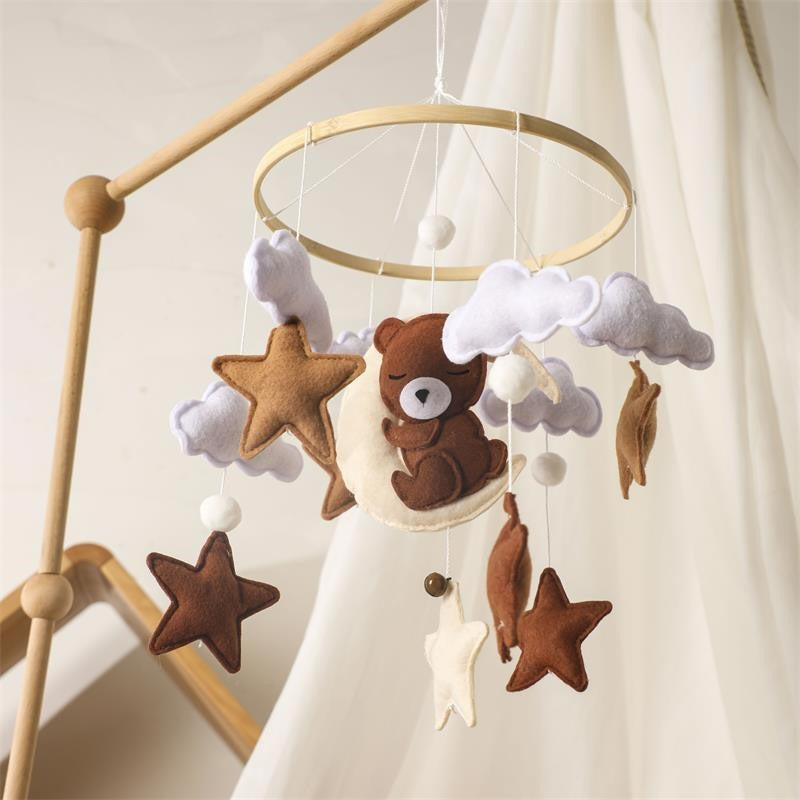 Felt Forest Friends Crib Bell – Cloud & Moon Nursery Mobile — product photo