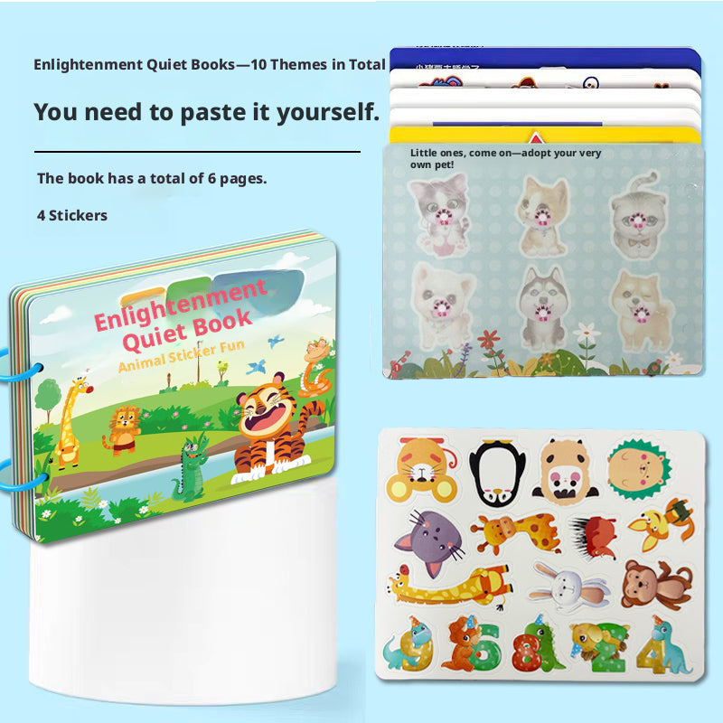 Animal Sticker Quiet Book - Handmade Paper Puzzle Activity — product photo
