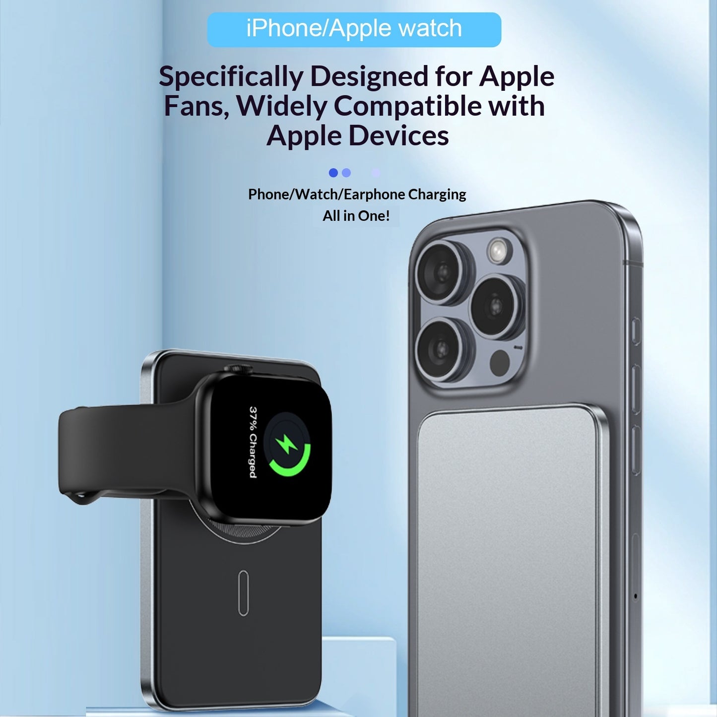 3-in-1 Magnetic Wireless Power Bank for Phone & Watch — product photo