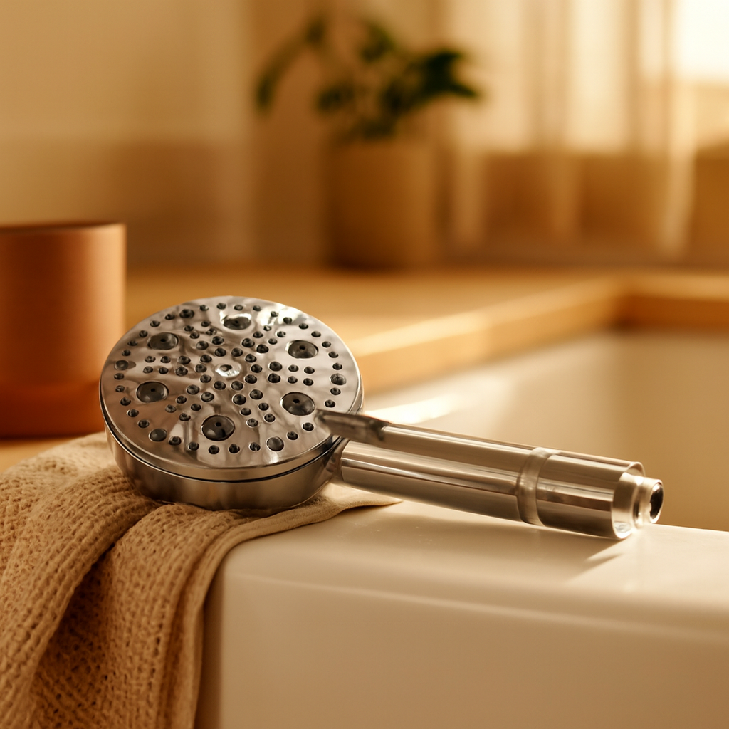 9-Setting Filtered Shower Head | Premium Spa Upgrade — warm lifestyle