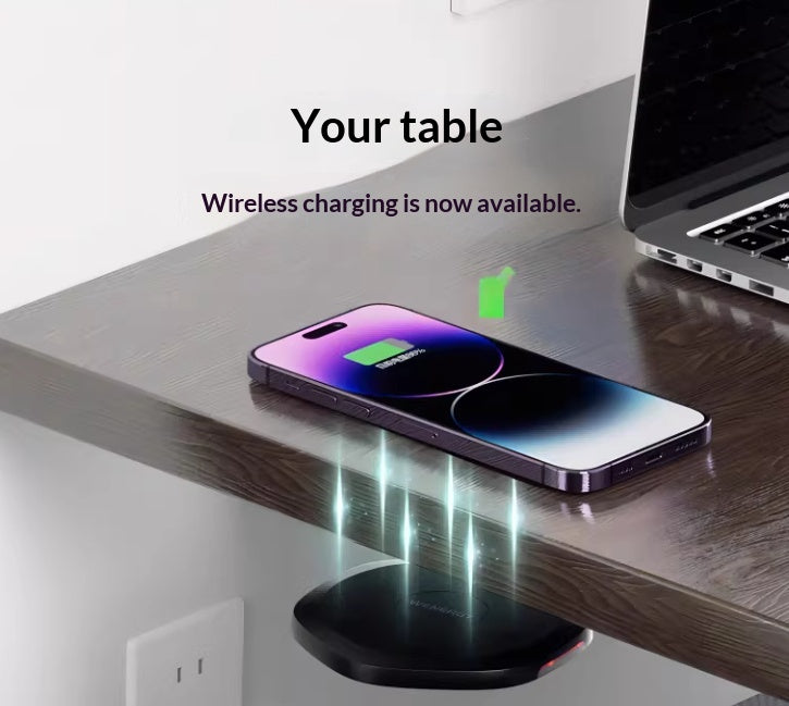 Under-Desk Wireless Charging Dock — Hidden Power Station — product photo