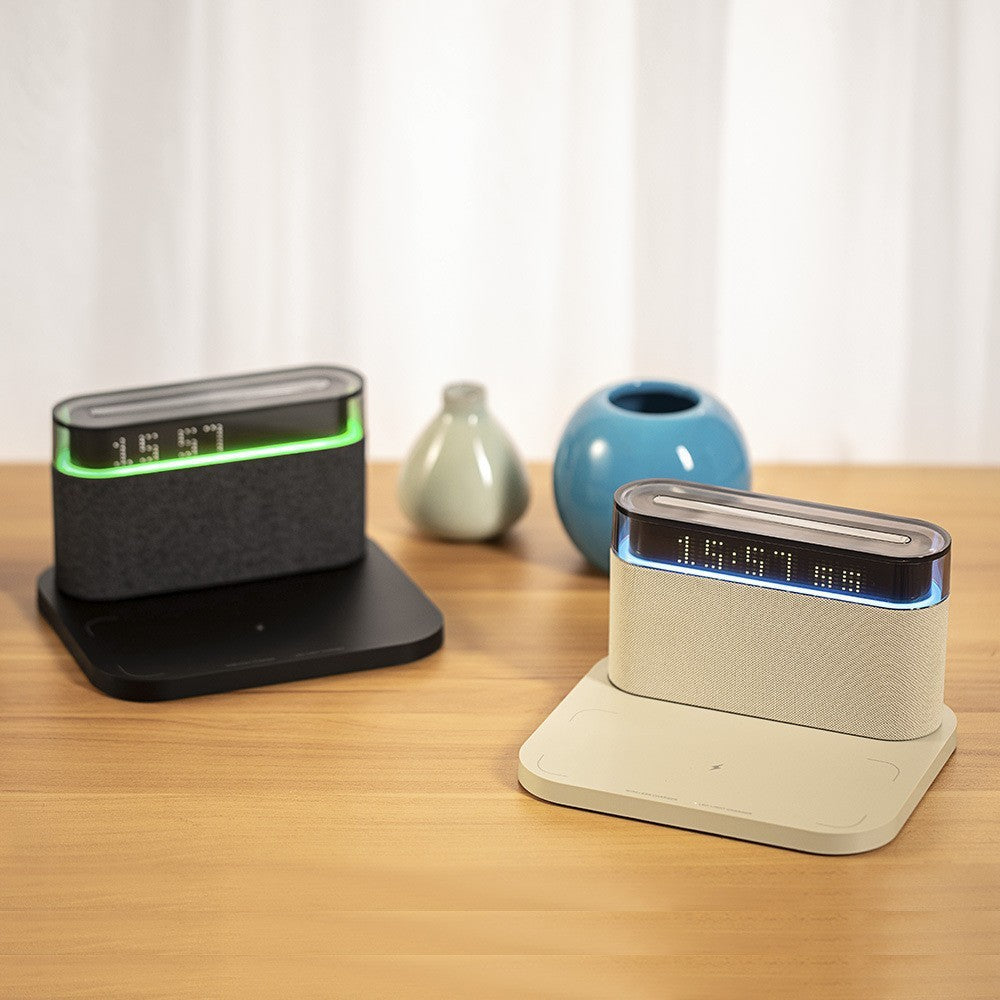 Glow & Go: Wireless Charging Clock, Night Light & Speaker — product photo