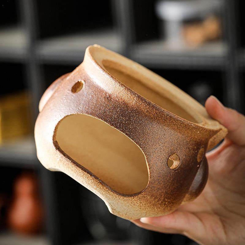 Ceramic Charcoal Tea Stove – Indoor Home Brewing Warmer — product photo