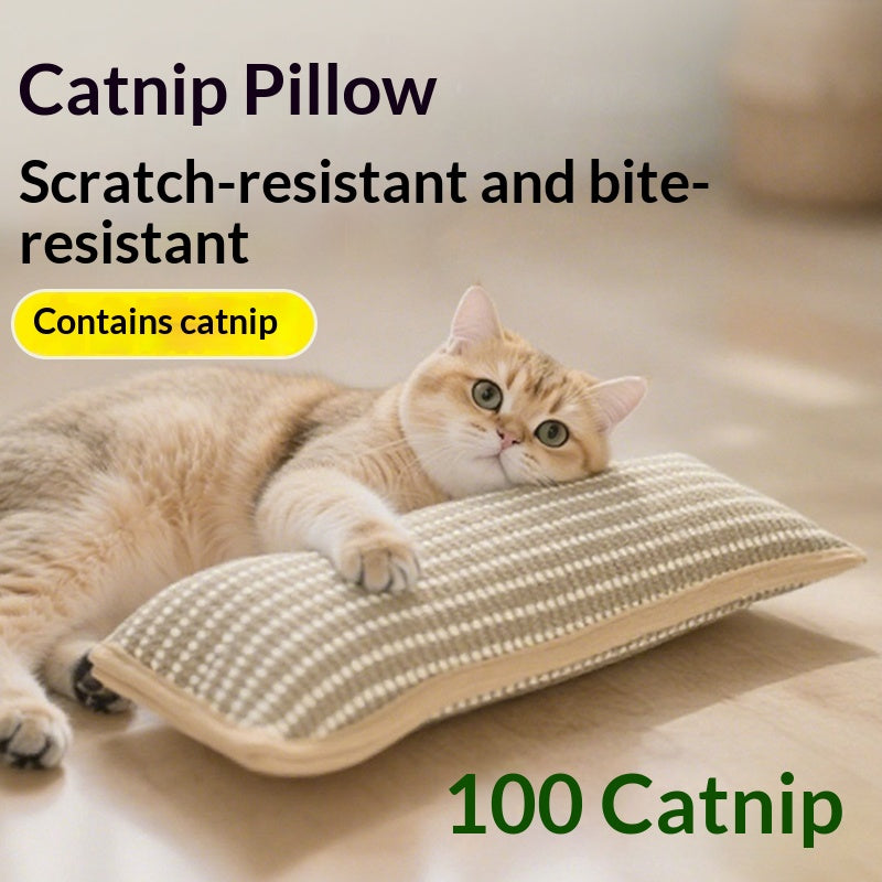 Catnip Pillow Scratch Toy – Cozy Cat Cuddle & Scratch Post — product photo