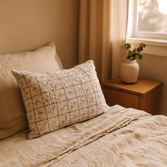 Printed Muslin Pillowcase - Soft Everyday Bedding Refresh — warm lifestyle