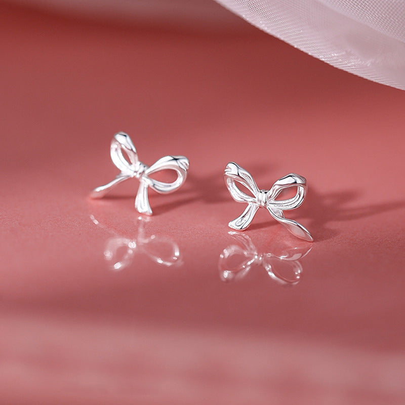 Minimalist Bow Stud Earrings - Everyday Chic