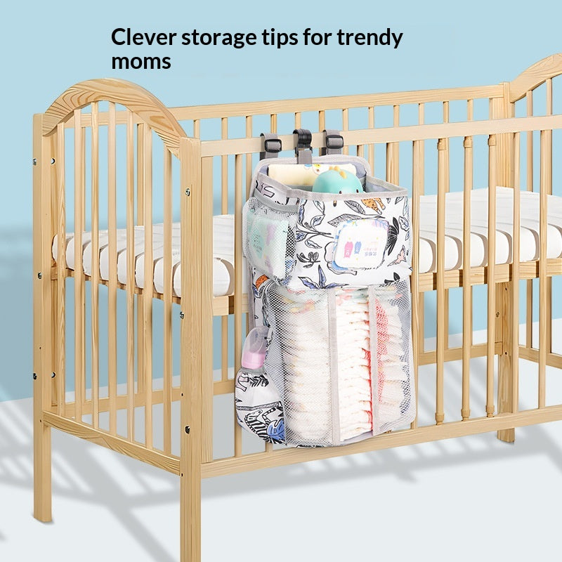 Hanging Crib Storage Organizer - Bedside Baby Caddy — product photo