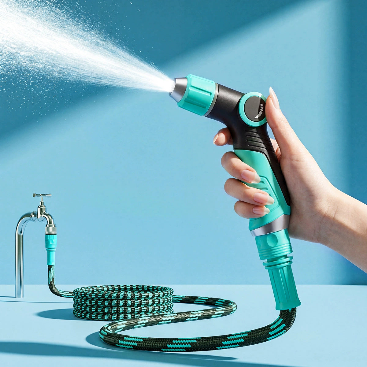 High-Pressure Water Booster Nozzle | Tap-to-Spray Car Wash Wand — product photo