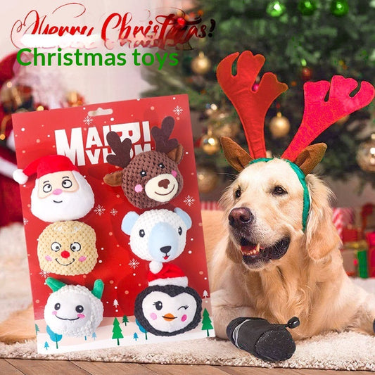 Jingle Squeaker Holiday Dog Toy - Festive Sound Plush — product photo