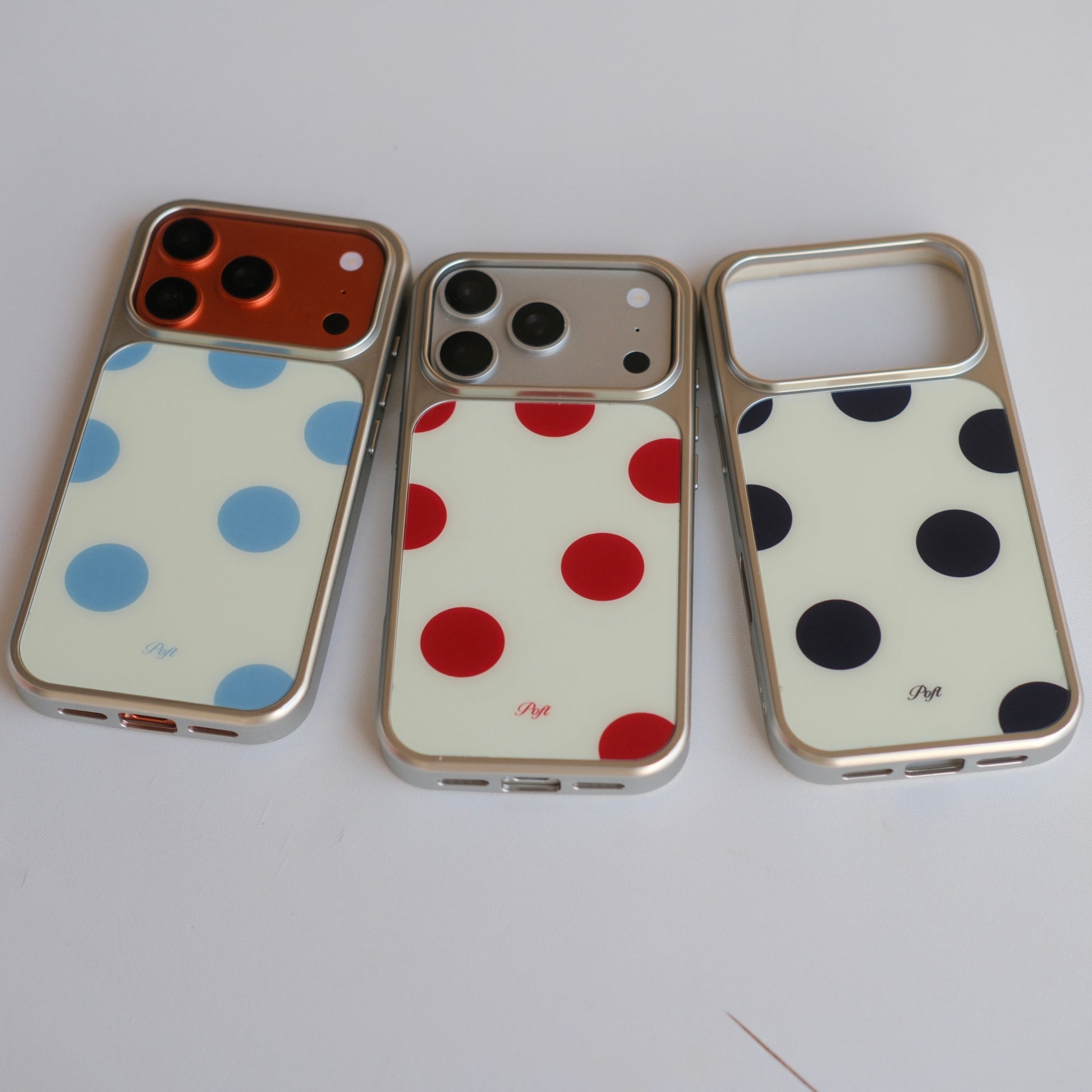 Retro Polka-Dot Frosted Magnetic Phone Case — product photo