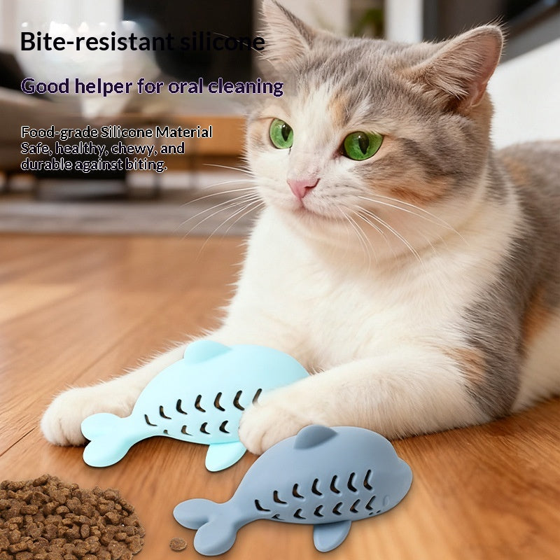 Wiggly Fish Treat Toy - Silicone Cat Enrichment Toy — product photo