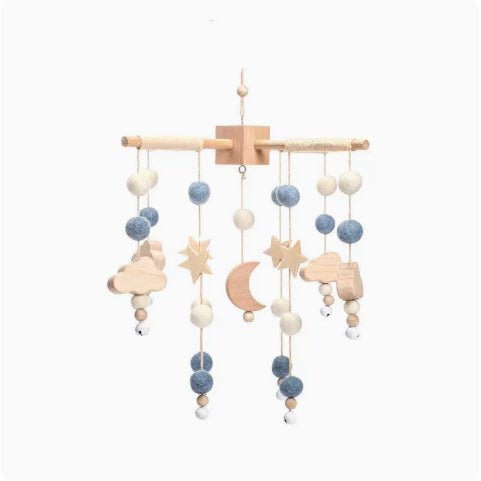 Wooden Puzzle Bed Bell - Soothing Baby Crib Toy — product photo