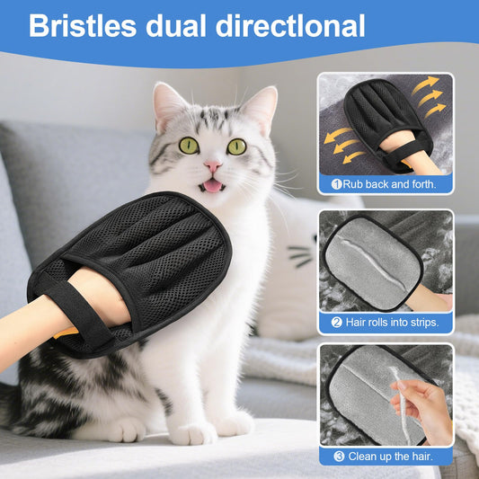 Five-Finger Pet Hair Removal Glove for Cats & Dogs — product photo