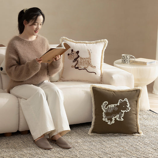 Homestay Cotton Canvas Throw Pillow Cover — product photo