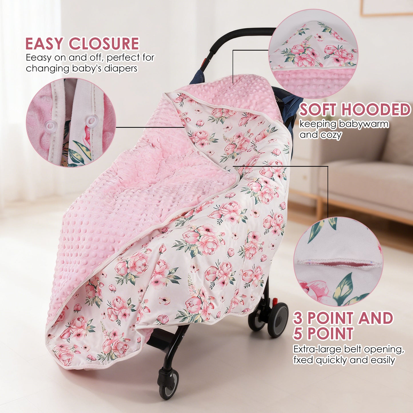 Cozy Hooded Swaddle Blanket - Double-Sided Flannel Wrap — product photo