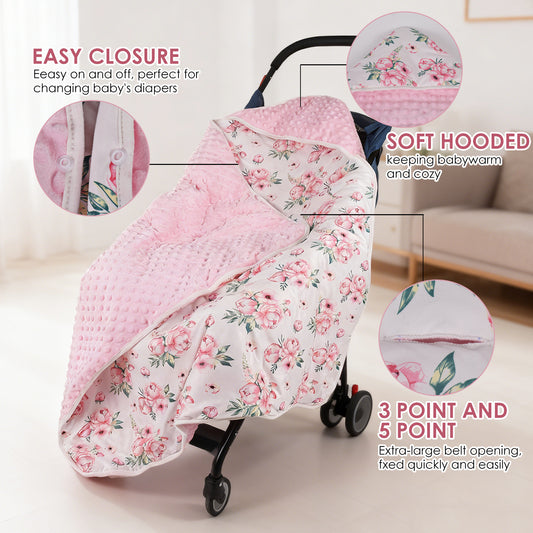 Cozy Hooded Swaddle Blanket - Double-Sided Flannel Wrap — product photo