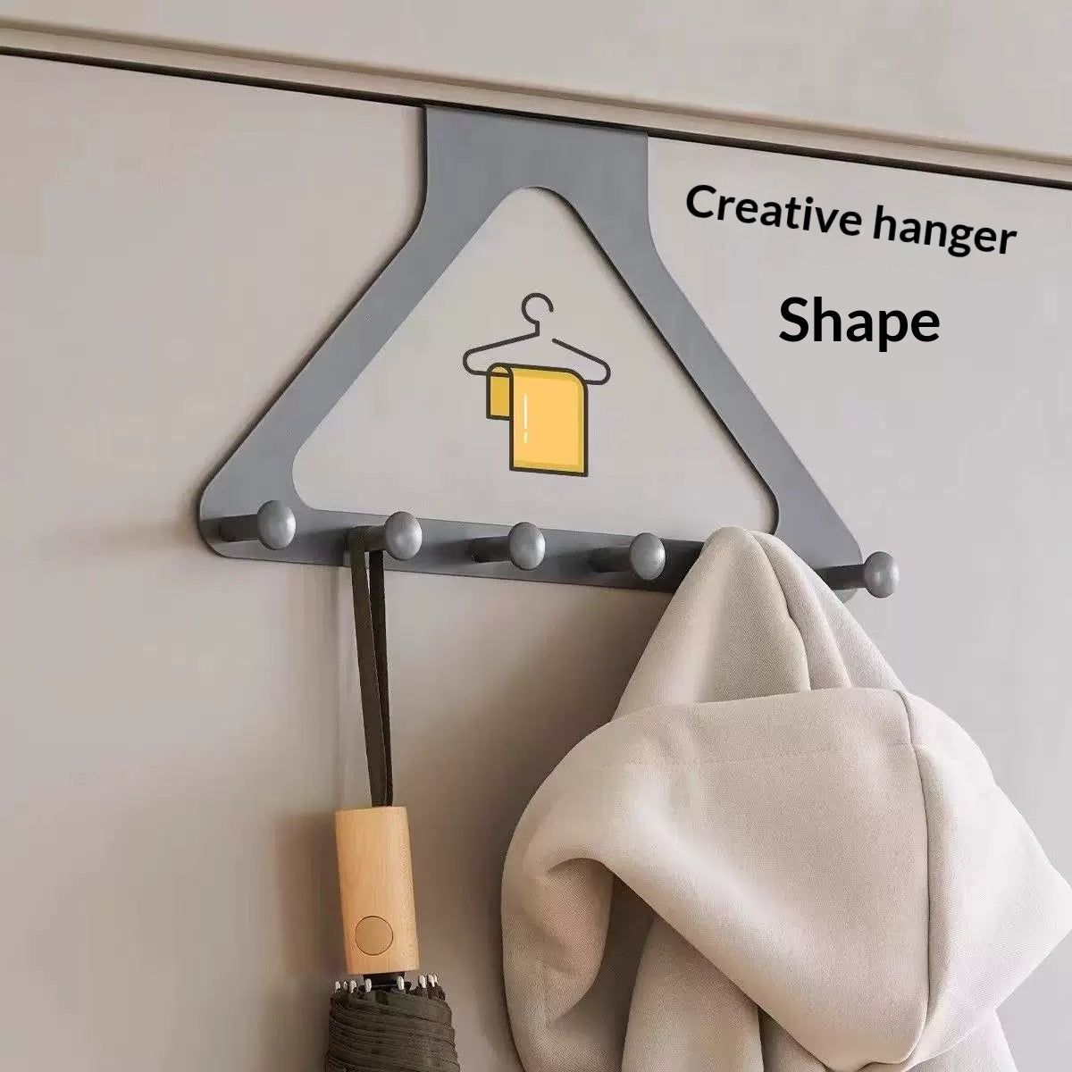 Over-Door Hanging Hooks — No-Drill Space Saver — product photo