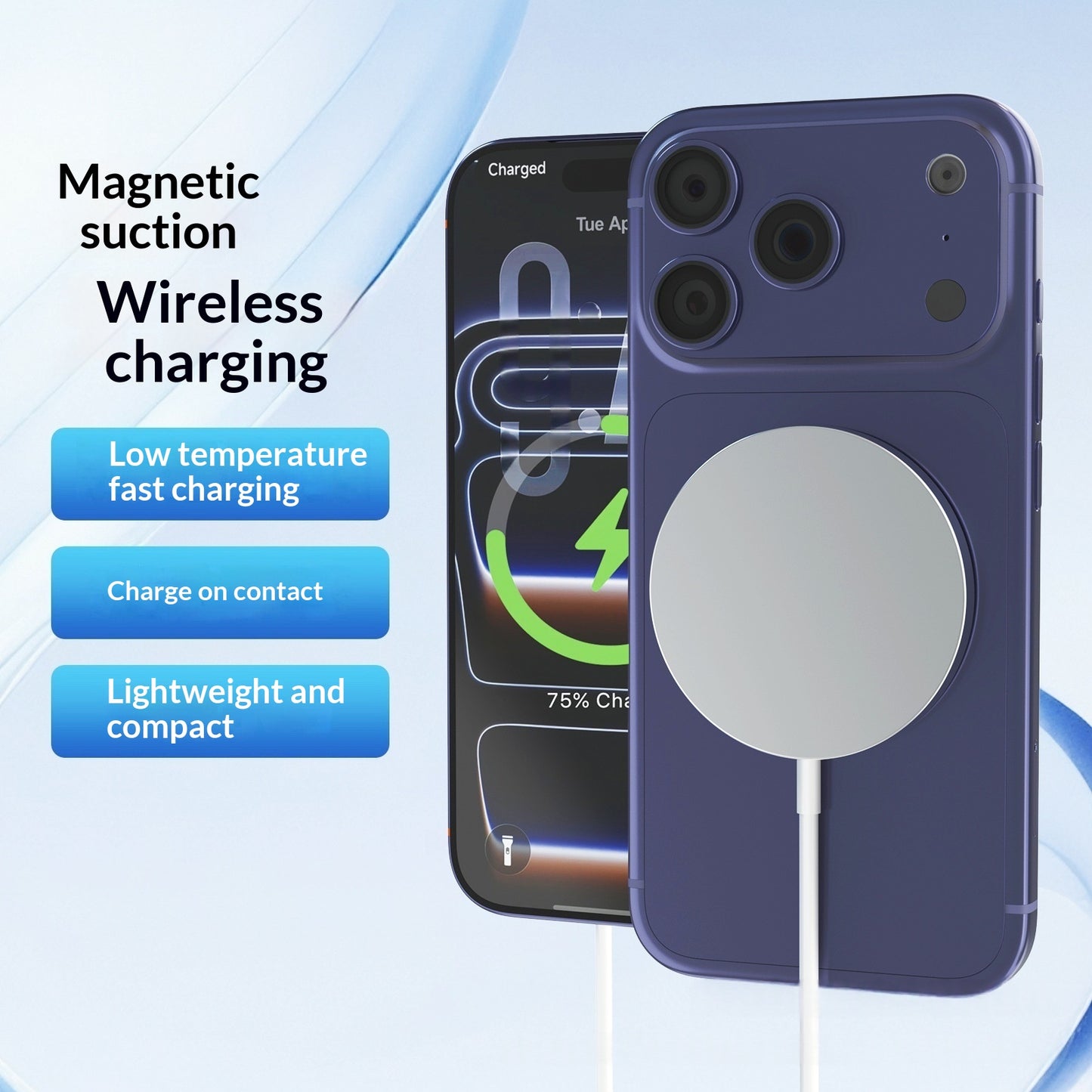 Snap-On Slim Magnetic Wireless Charger — product photo