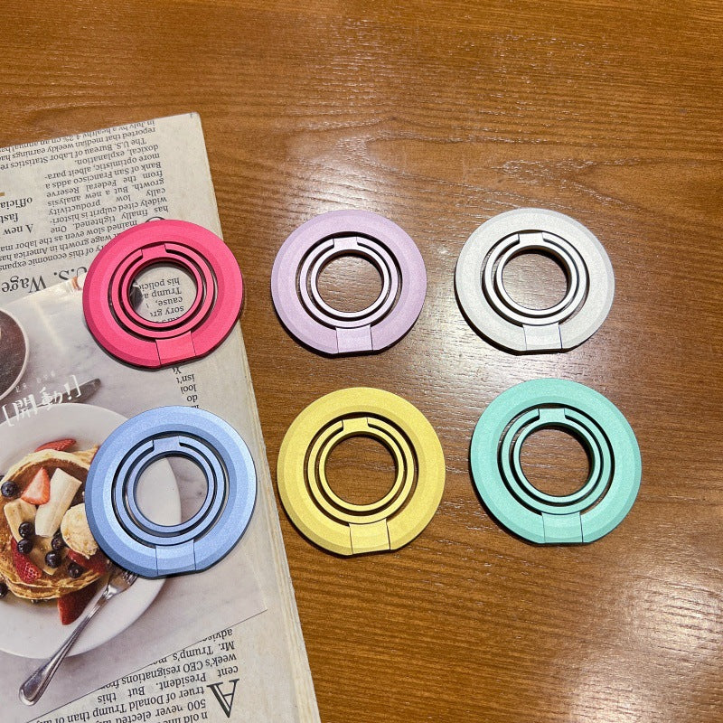 Tri-Fold Magnetic Phone Stand — Dual-Ring Folding Holder — product photo