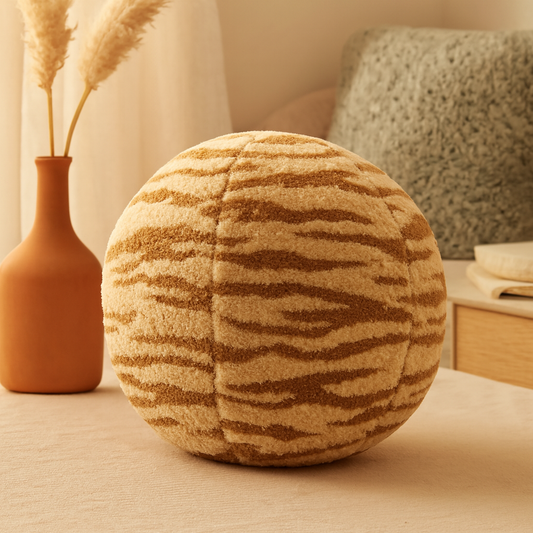 Nordic Sphere Plush Throw Pillow – Cozy Round Accent — warm lifestyle